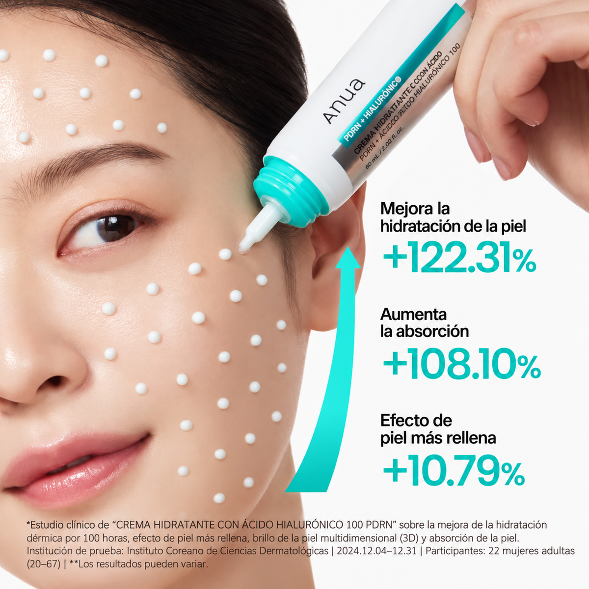 Crema PDRN Hyaluronic Acid 100 Moisturizing Cream Anua – Hidratación y glow 60 ml