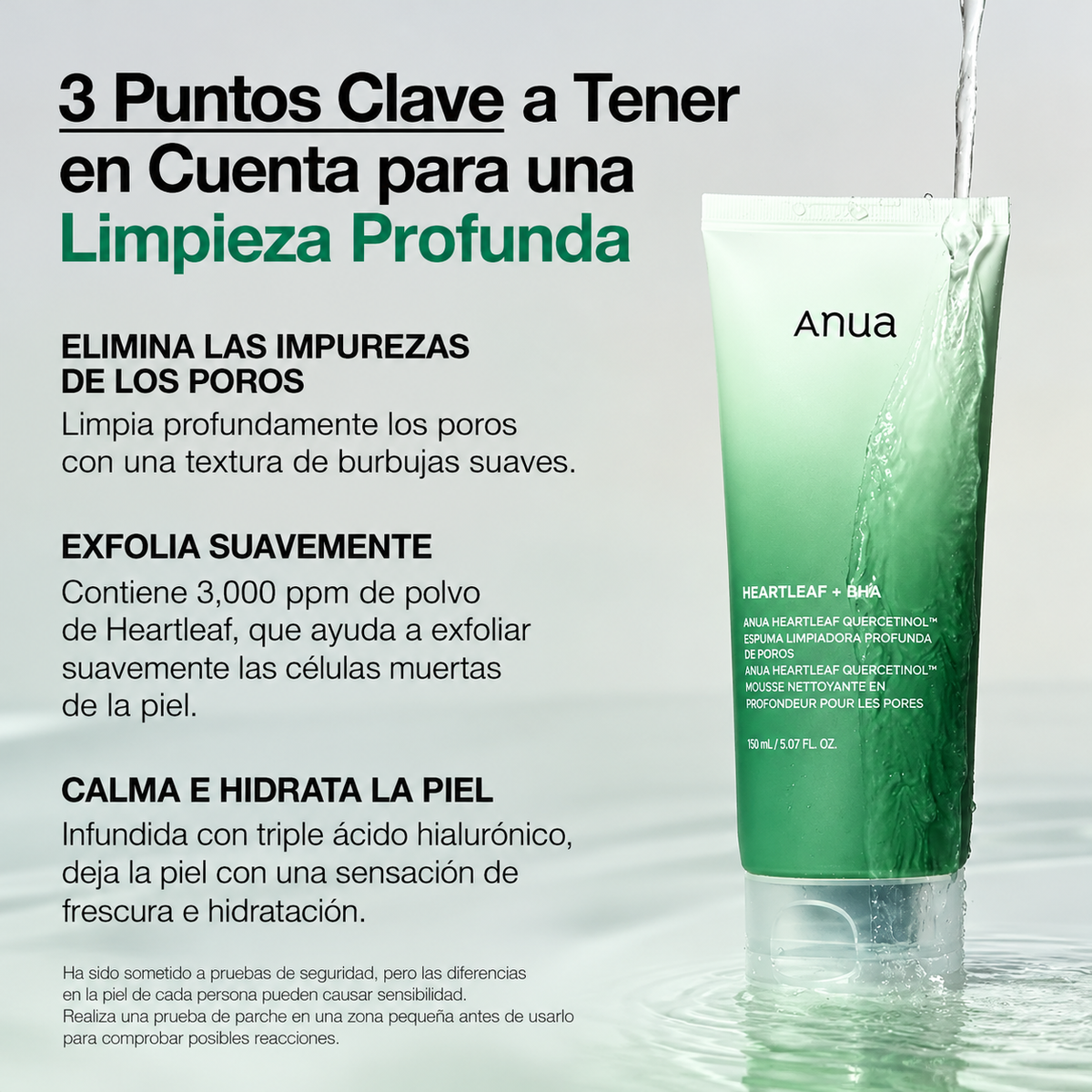 Espuma limpiadora Heartleaf Quercetinol Pore Deep Cleansing Foam Anua – Poros y grasa 150 ml
