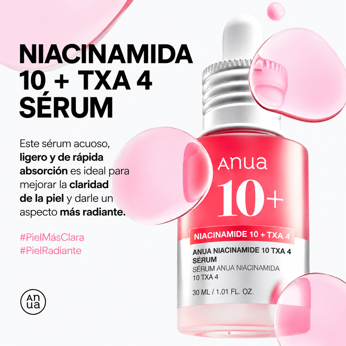 Sérum Niacinamide 10% + TXA 4% Anua – Manchas, marcas post acné y tono parejo 30 ml