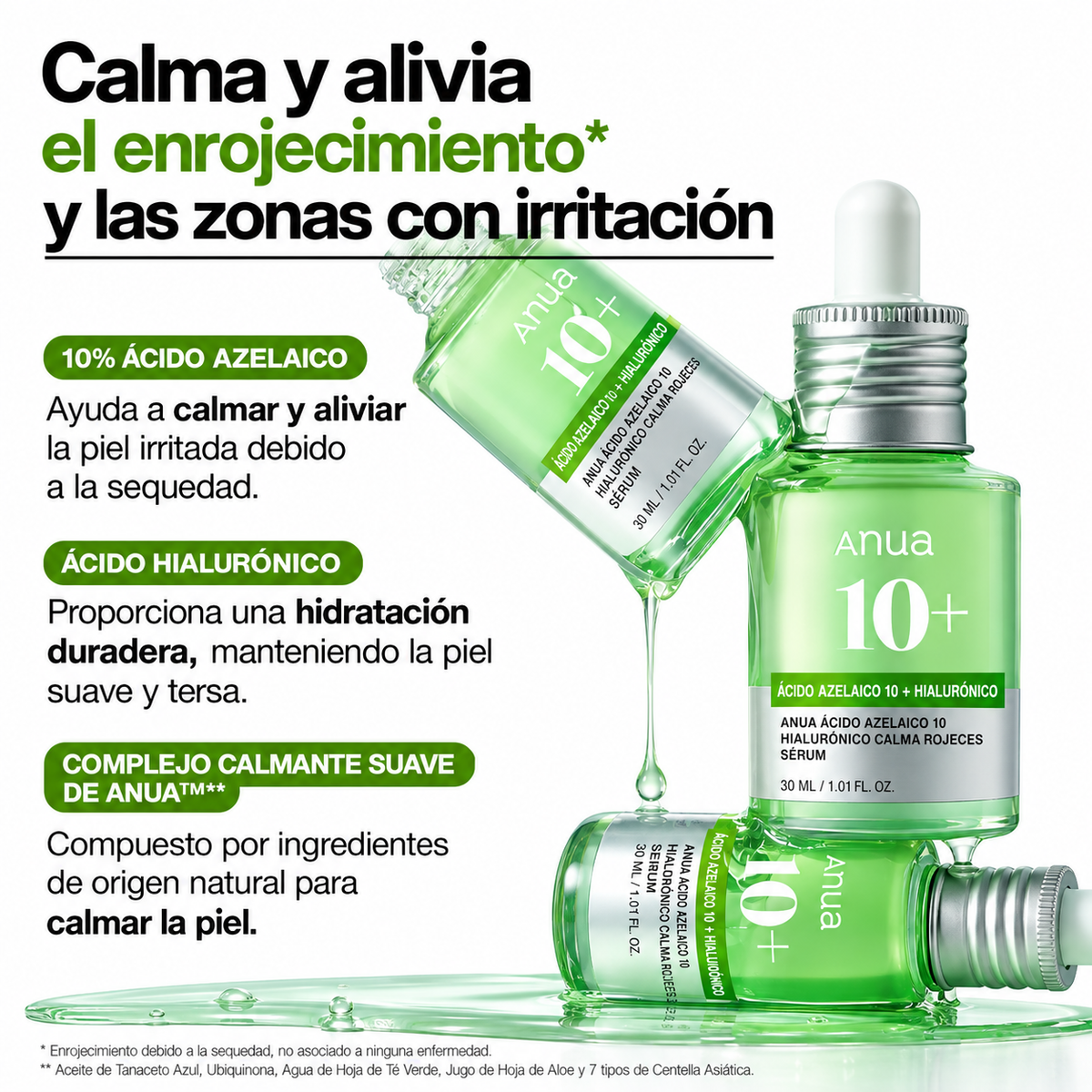Sérum Azelaic Acid 10 Hyaluron Anua – Rojeces, brotes y piel sensible 30 ml