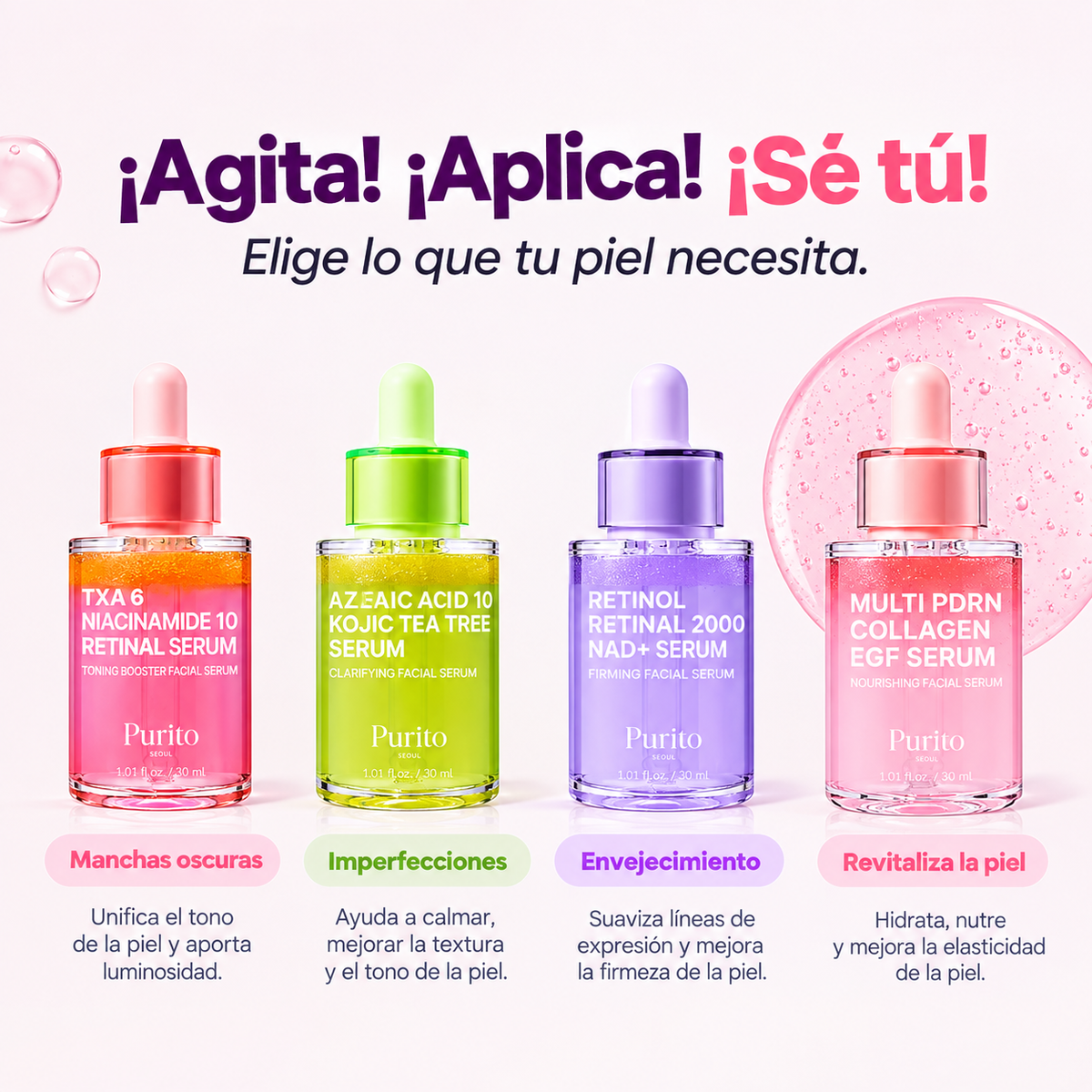 Sérum Retinol Retinal 2000 NAD+ Serum Purito Seoul – Líneas, firmeza y textura