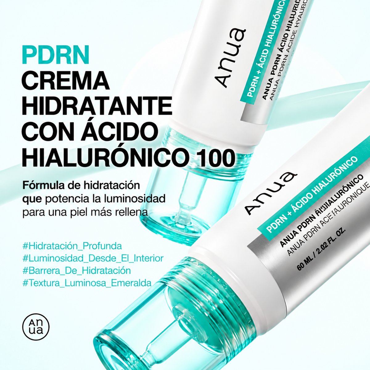 Crema PDRN Hyaluronic Acid 100 Moisturizing Cream Anua – Hidratación y glow 60 ml