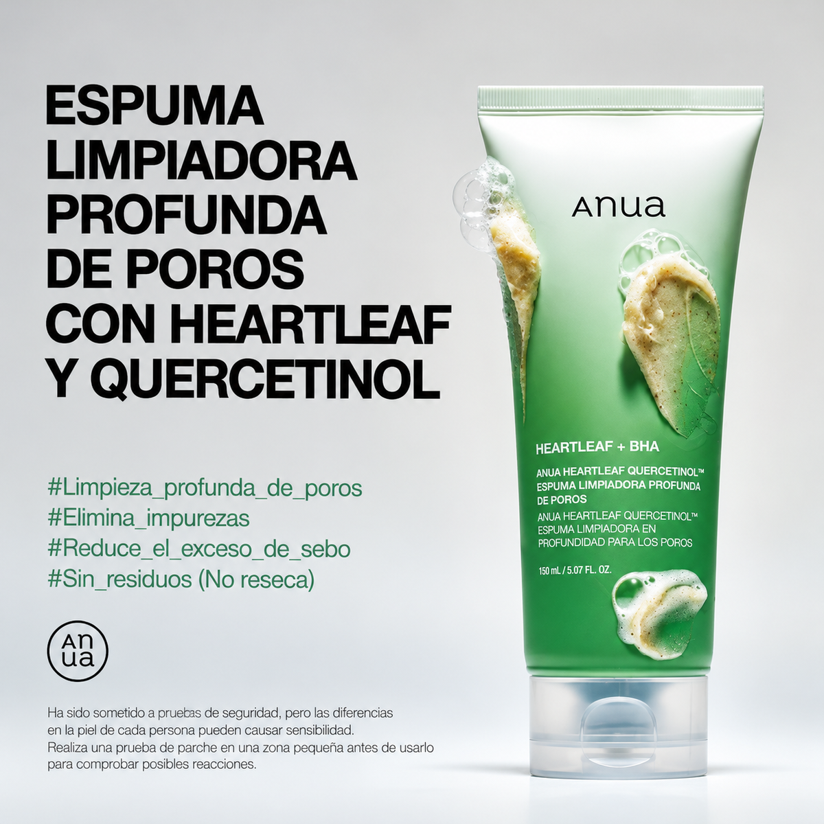 Espuma limpiadora Heartleaf Quercetinol Pore Deep Cleansing Foam Anua – Poros y grasa 150 ml