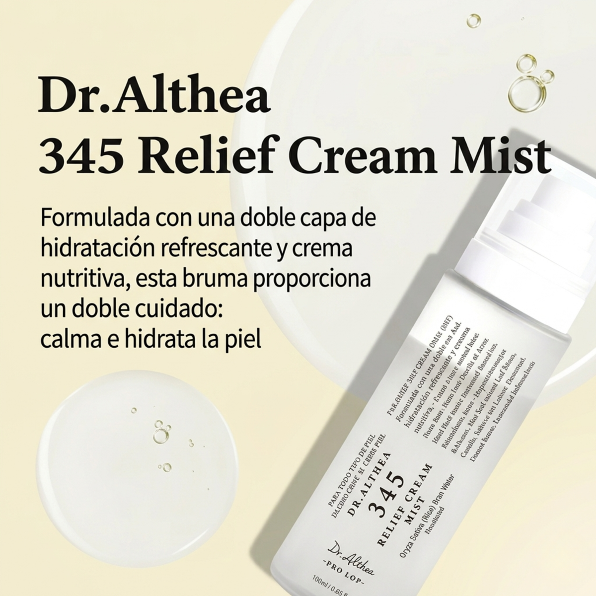 Bruma 345 Relief Cream Mist Dr. Althea – Hidratación y calma 2 en 1 100 ml