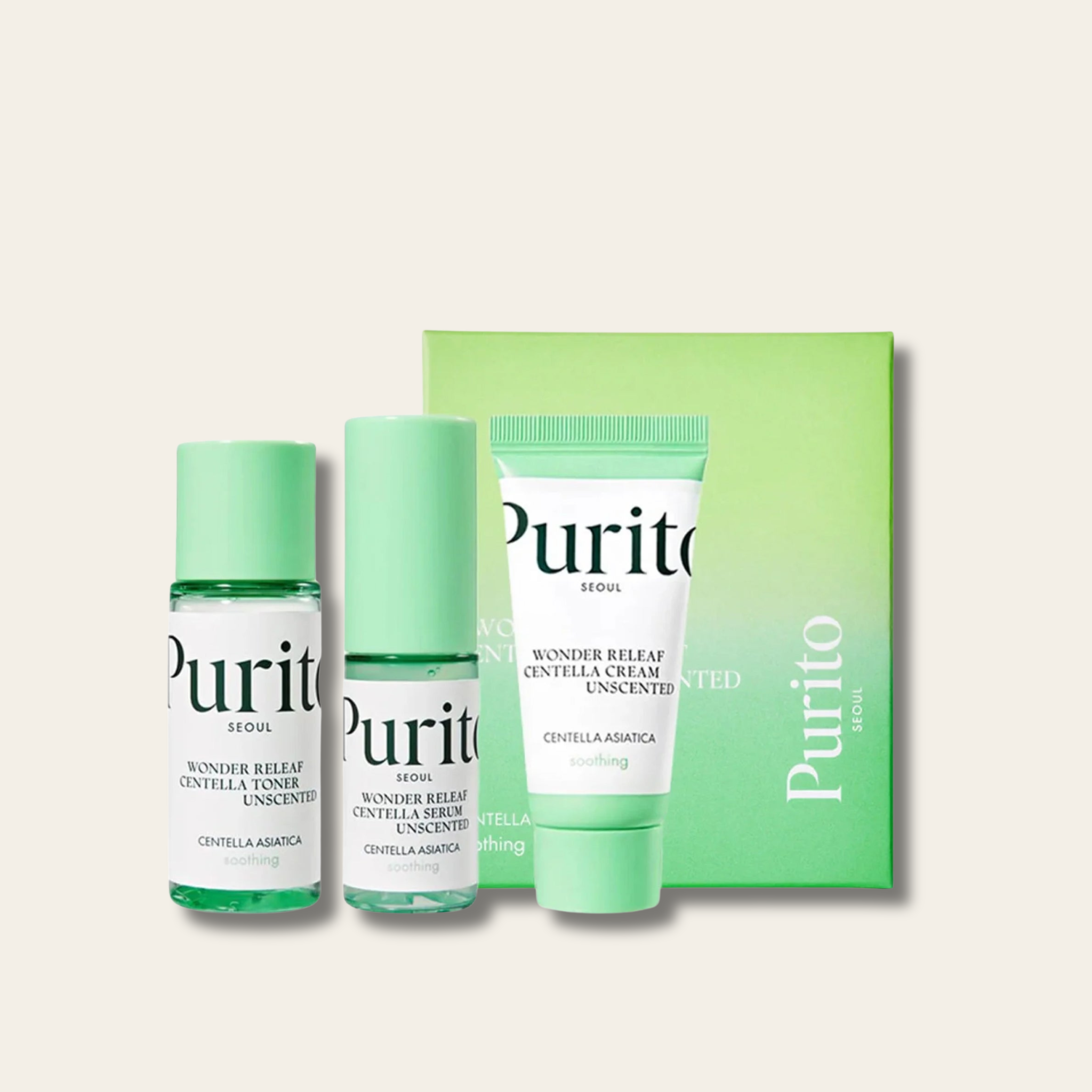 Kit Mini para Piel Sensible Wonder Releaf Centella Unscented