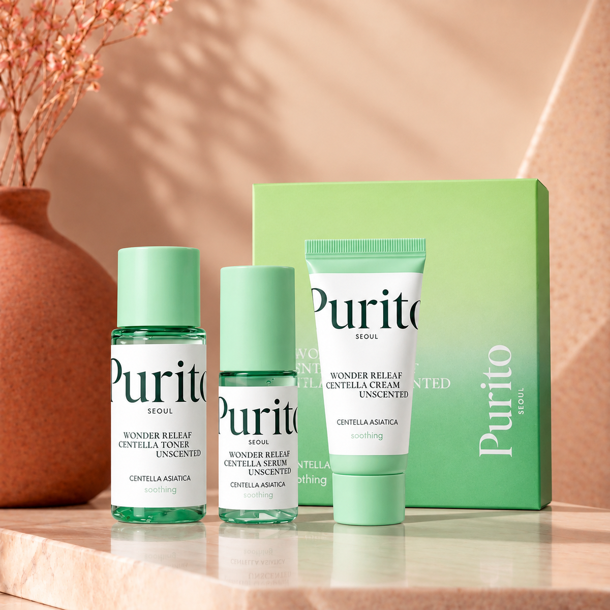 Kit Mini para Piel Sensible Wonder Releaf Centella Unscented