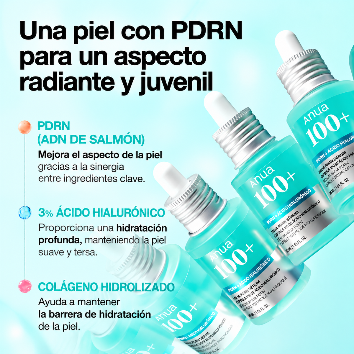 Sérum PDRN Hyaluronic Acid Capsule 100 Anua – Hidratación y glow 30 ml