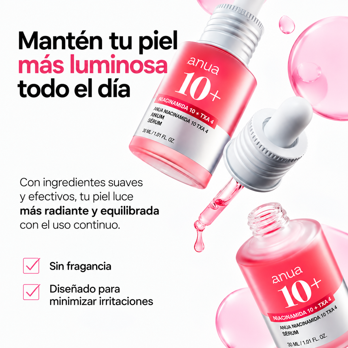 Sérum Niacinamide 10% + TXA 4% Anua – Manchas, marcas post acné y tono parejo 30 ml